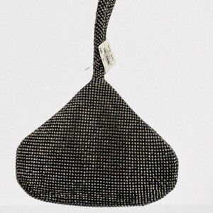 Authentic Inc International Concepts Doris Sparkle Mesh Pouch Silver